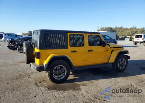 2020 Jeep Wrangler Unlimited Sahara z USA, uszkodzony, nr VIN 1C4HJXEN2LW147869